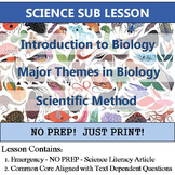 Science Sub Lesson - Biology and Scientific Method - NO PR