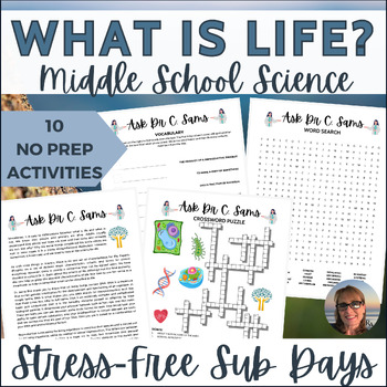 Preview of Characteristics of Life Middle School Science Sub Plans Independent Work No Prep