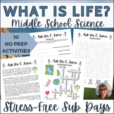 Characteristics of Life Middle School Science Sub Plans In