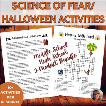 Preview of Science Sub Plans 6th 7th 8th Grades Science of Fear/Halloween Activities Bundle