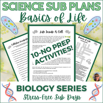Preview of Introduction to Cells Middle School Science Sub Plans Biology Independent Work