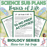 Introduction to Cells Middle School Science Sub Plans Biol