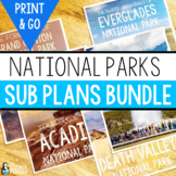 Science Sub Plans Bundle: National Parks Script Text Worksheet | 4th 5th Grade