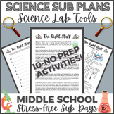 Science Sub Plans Middle School 6th, 7th, 8th Grade Scienc