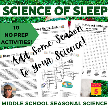 Preview of Middle School Science Sub Plans Science of Sleep & Naps 6th 7th 8th Grades