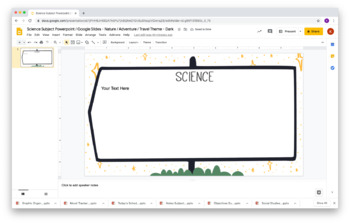 Preview of Science Subject Powerpoint / Google Slides - Nature / Adventure / Travel Theme 2