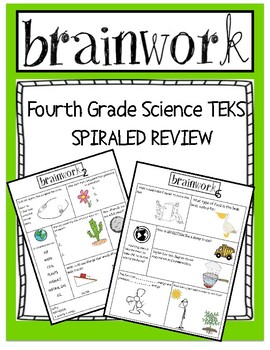 Preview of Science SPIRALED Homework or Warm -UP -  4th Grade - Texas TEKS