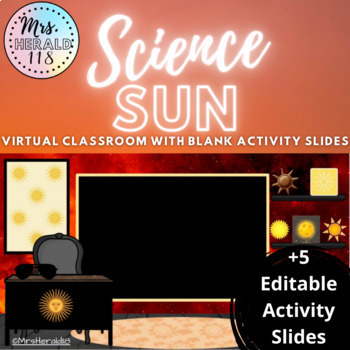 Preview of Science Sun Themed Virtual Classroom Template for Bitmoji™ and Google Slides™