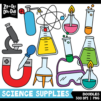 Science Supplies Doodles Clipart Set {Zip-A-Dee-Doo-Dah Designs}