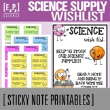 Science Supplies Wish List Sticky Notes