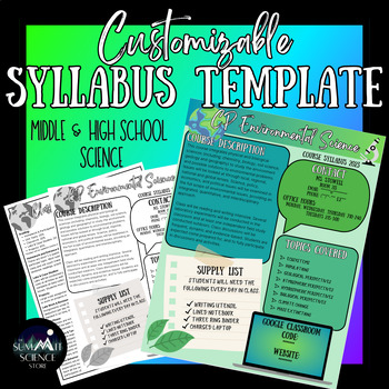 Preview of Science Syllabus Canva Template- Fully Editable