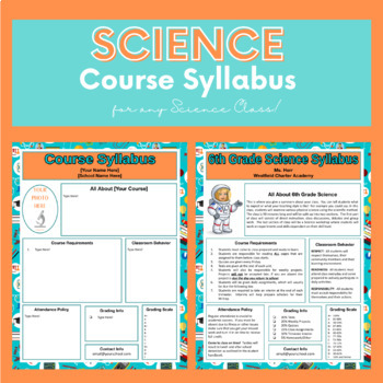 Preview of Science Syllabus Editable on Google Slides 