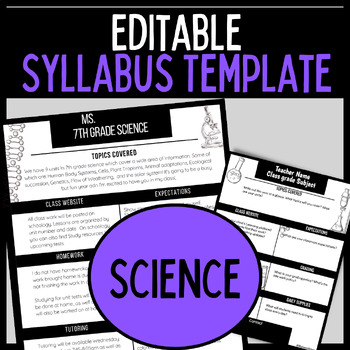 Preview of Science Syllabus Template | Middle School 