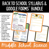 Science Syllabus Template and Google Form Set for Middle S