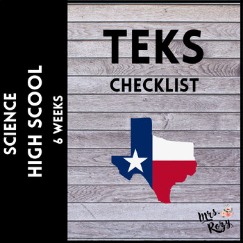 Preview of Science TEKS Checklist High School (6 Weeks Checks)