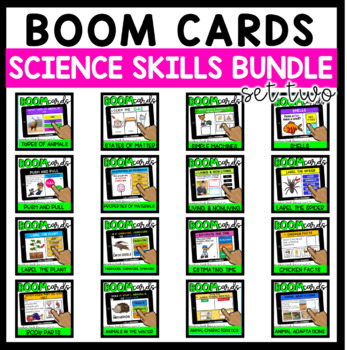 Preview of Science Task Boxes set 2: Boom Cards™ {special education} distance learning