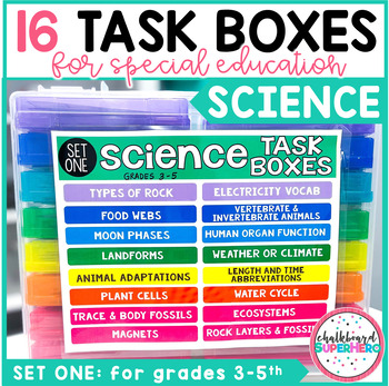 Preview of Science Task Boxes - set one - grades 3-5th - special education