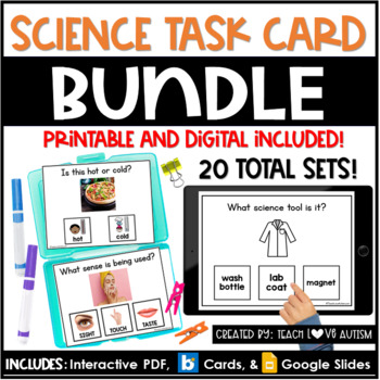 Preview of Science Task Cards Bundle | Printable and Digital