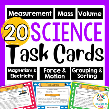 Preview of Science Task Cards - Hands On Practice with Science Tools & Skills (Test Prep!)