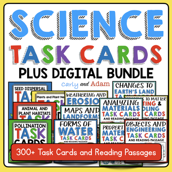 Preview of Science Task Cards + Digital Boom Cards BUNDLE