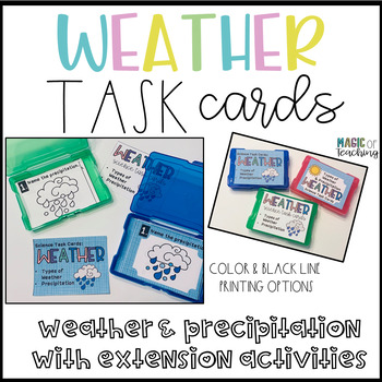Preview of Science Task Cards - Weather Themed Write the Room or SCOOT Activity