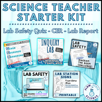 Preview of Science Teacher Starter Kit | Lab Report + CER Templates + Lab Safety | BUNDLE