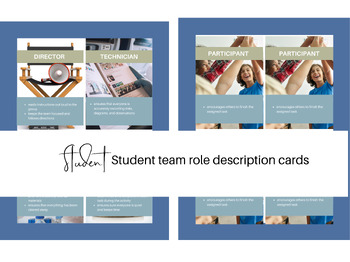 Preview of Science Team Lab Roles Posters and Student Lab Team Description Cards