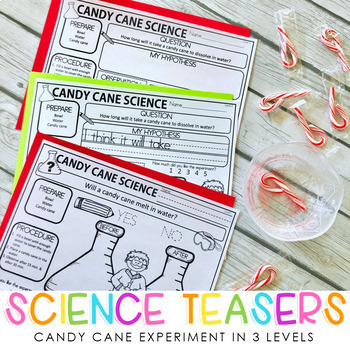 Preview of Science Teasers - Christmas Candy Cane Experiment - 3 Levels