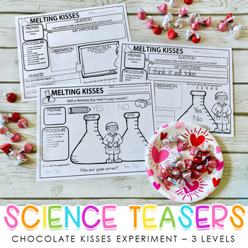 Preview of Science Teasers - February Chocolate Kiss Experiment - 3 Levels