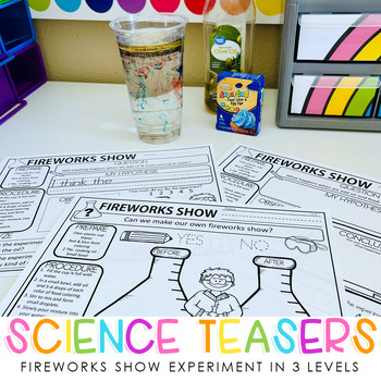 Preview of Science Teasers - Fireworks in a Cup Science Experiment - 3 Levels