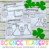 Science Teasers - March Leprechaun Slime Experiment - 3 Levels
