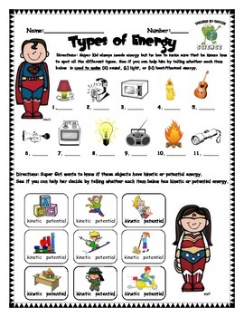 Preview of Science Test: Types of Energy