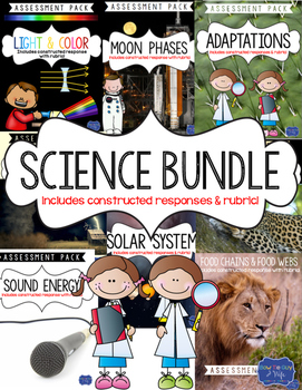 Preview of Science Tests with Constructed Response Assessments Georgia 4th grade bundle