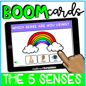 Preview of Science: The Five Senses BOOM CARDS {distance learning}
