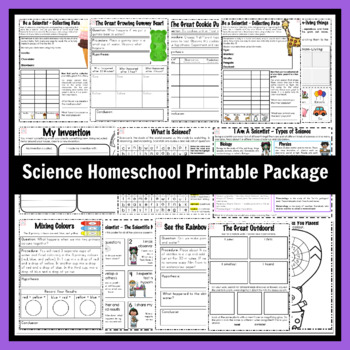 Preview of Science Theme Homeschool Printable Package