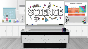 Preview of Science Themed Bitmoji Classroom AND Canvas Template