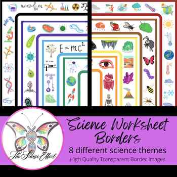 Preview of Science Themed Worksheet Borders