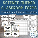 Science Themed Classroom Forms | Hall Passes, Class Sign O