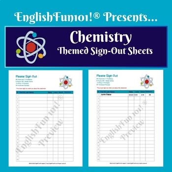 Preview of Chemistry-Themed Destination Sign-out Sheets