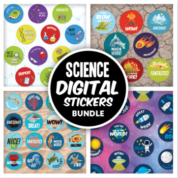 Preview of Science Themed Digital Stickers Bundle