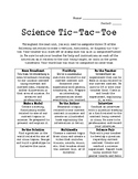 Science Tic-Tac-Toe Homework/Project Choice Board
