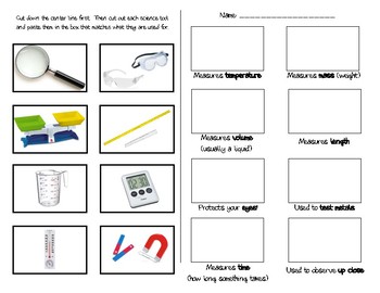 Science Tool Match by Celebrating Curriculum | Teachers Pay Teachers