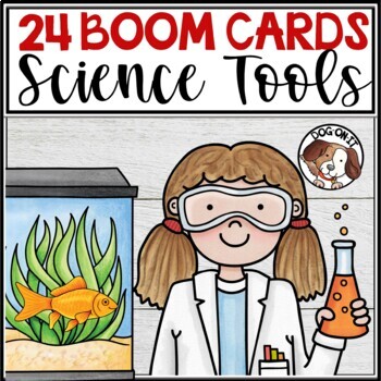 Preview of Science Vocabulary Science Tools Boom Cards Jane Goodall Stephen Hawking