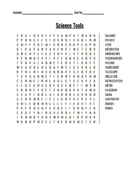 Science Tools, Descriptors, & Processes Word Searches (3) by Heather B