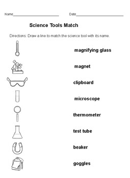 Science Tools Match by Lilacs and Learning | TPT