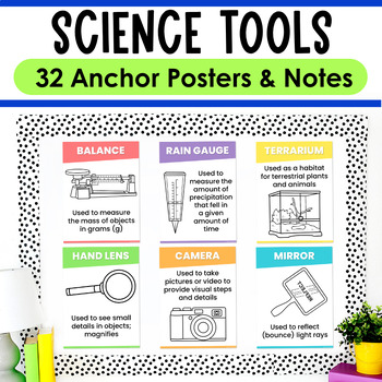 Preview of Science Tools Sort, Notes, & Decor Posters | Science Lab Equipment Matching
