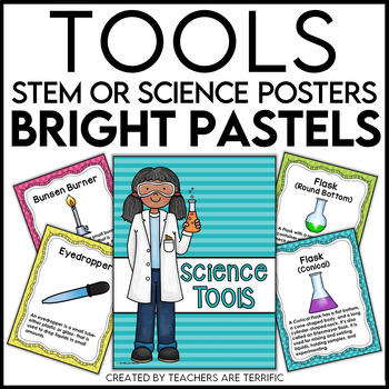 Preview of Science Tools Posters in Bright Pastel Colors