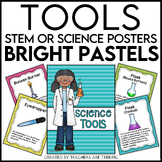 Science Tools Posters in Bright Pastel Colors