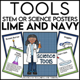 Science Tools Posters in Lime and Navy