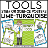 Science Tools Posters in Lime and Turquoise